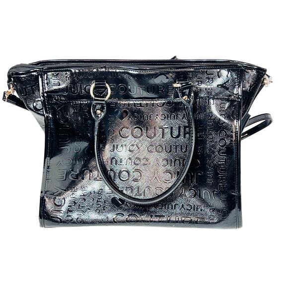 Juicy Couture Tote Handbag "Chain My Heart" Liqourice Black Heart Charms New - Picture 2 of 13